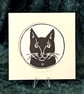 Cat Original Linocut Print - Image 1