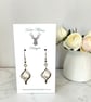 Charm Earrings - Silver Rhinestone Pearl Drop - Image 1