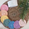 Set of 7 Pastel Rainbow Reusable Cotton Face Scrubbies  