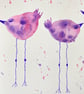 Four Leggy Birds hand painted watercolour. Size A4 - Image 2