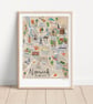Norwich Illustrated Map Art Print A5, A4, A3