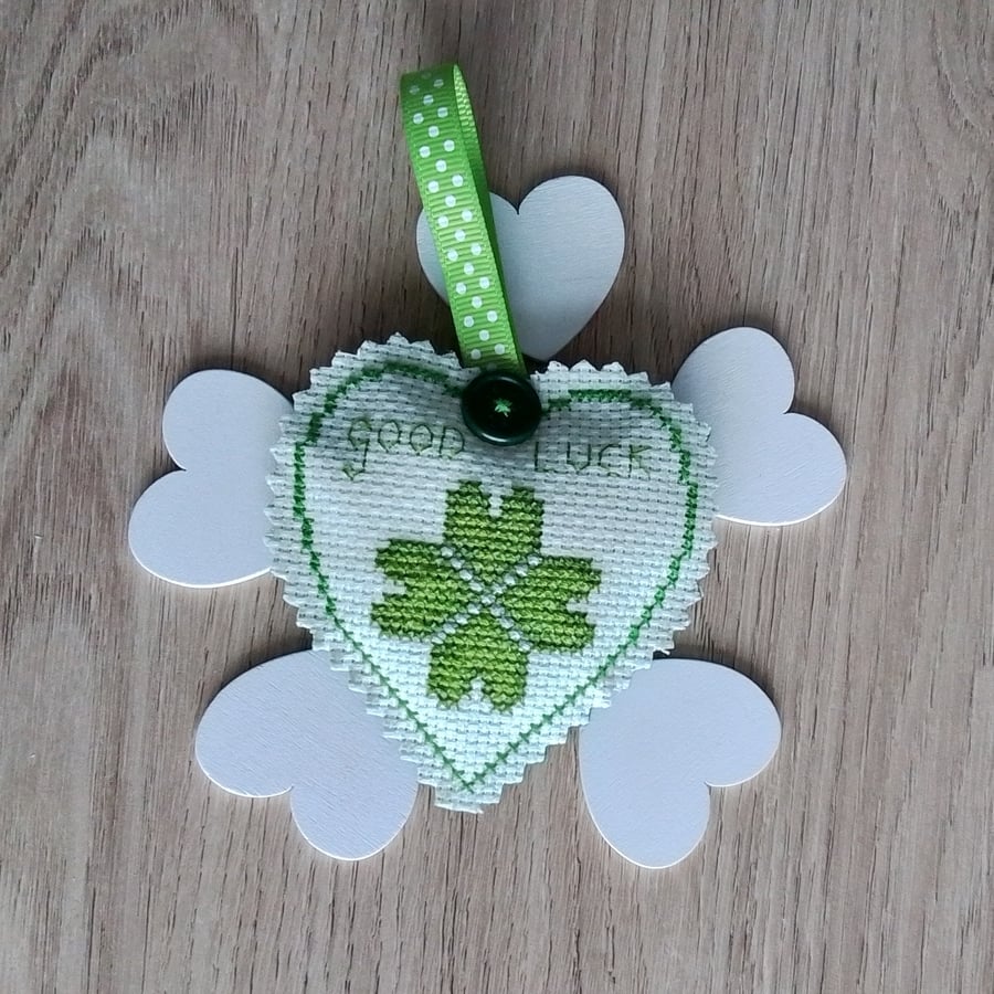 Good Luck, Four Leaf Clover, Hanging Heart, Pocket Hug, Lucky Charm