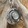 Moon Shield Pendant with silky grey moonstone