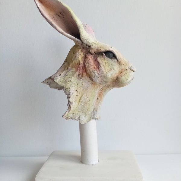 Hare head sculpture 