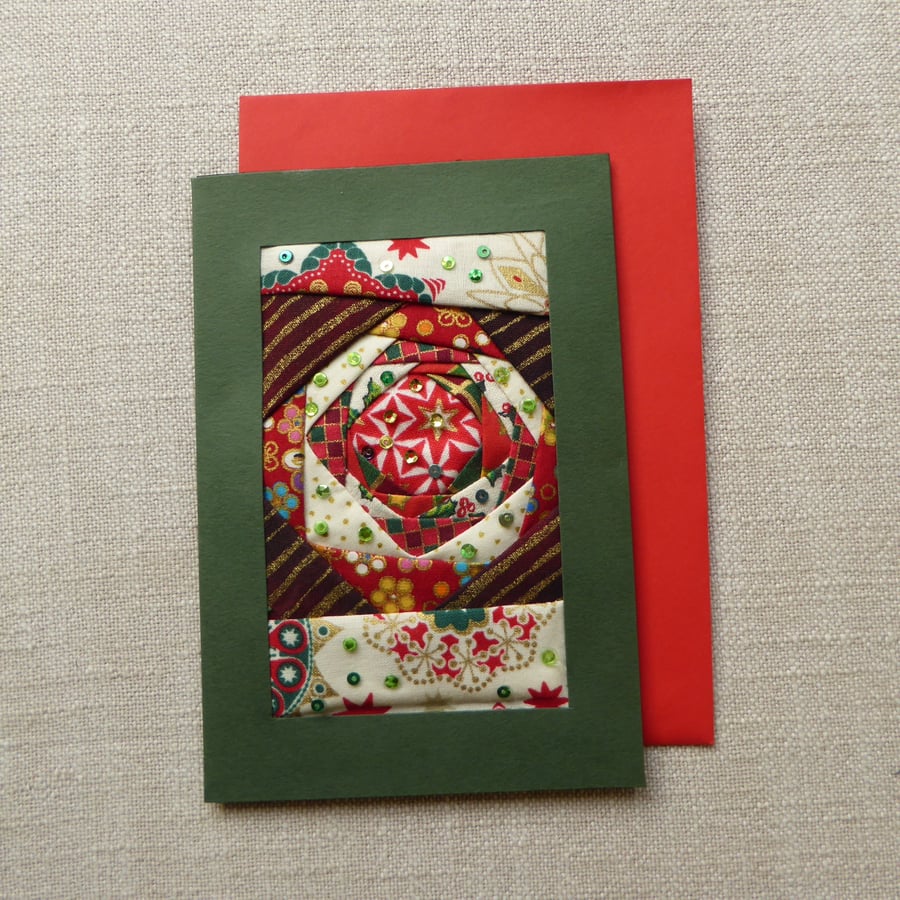 Individually Hand Crafted Textile patchworked Blank Card