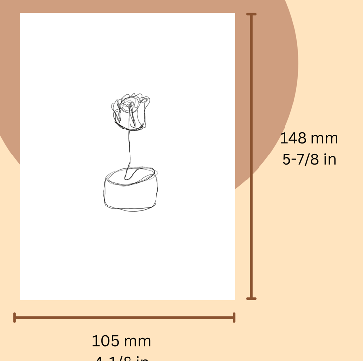 LINE ART PRINT, Rose Drawing, Minimalist Flower... - Folksy