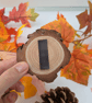 Pumpkin hand-painted log slice magnet  - Image 5
