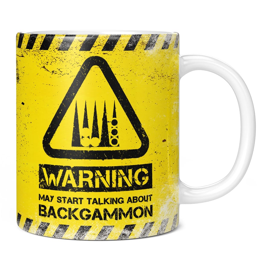 Warning May Start Talking About Backgammon 11oz Coffee Mug Cup - Perfect Birthda