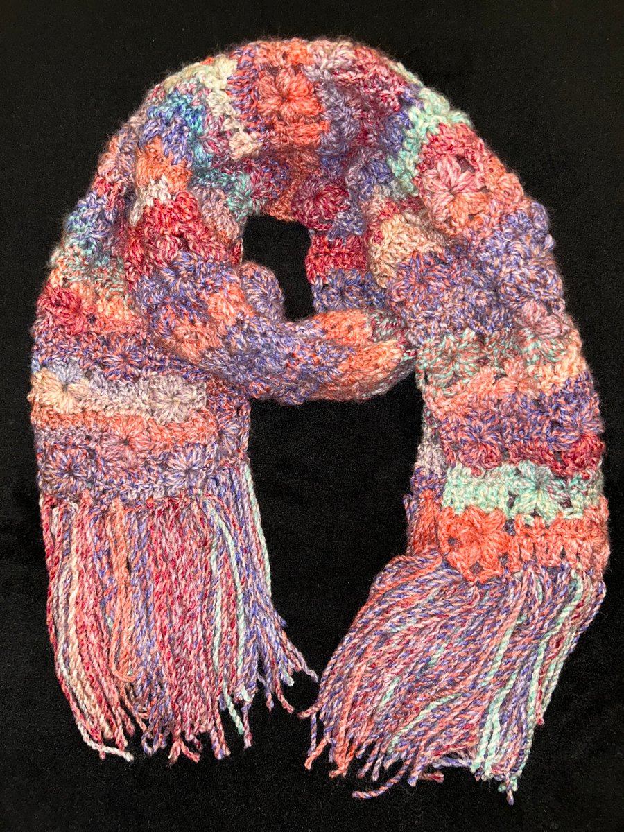 Hand Crocheted Chunky Multicoloured Scarf
