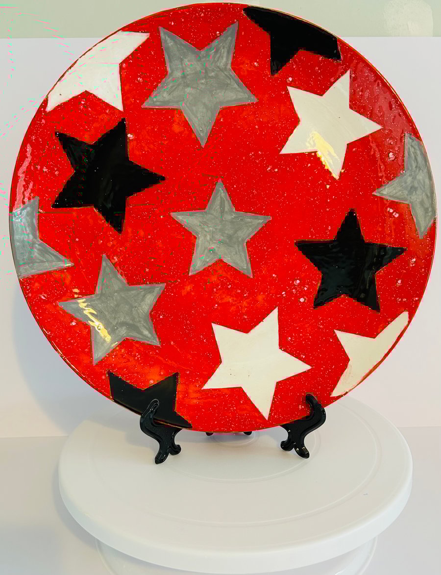 Large Red star plate 