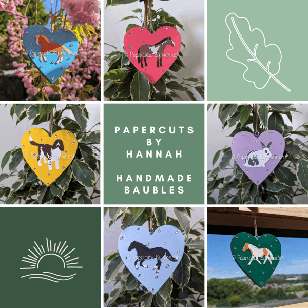 Charity Handmade Papercut Heart Bauble