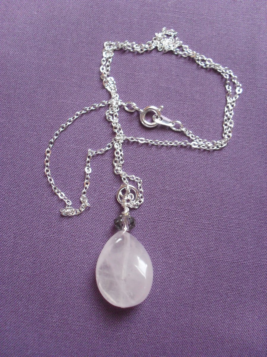 Rose Quartz Drop Pendant