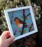 Robin in a cherry tree-  Needle felted  picture -  - Image 4