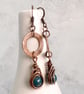 Copper Washer Earrings with wire wrapped Apatite Beads - Image 4