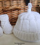 Designer Luxury Merino Wool Baby Hat & Booties Set 0-3 months size - Image 6