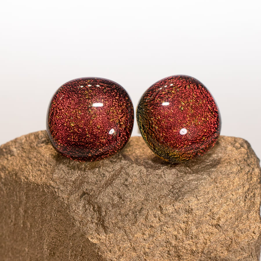 Red Glass Earrings & Bobby Pins - A matching set - 2031-4027