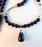 Blue Goldstone Necklace With Silver Stars - Handmade In Devon - Image 2