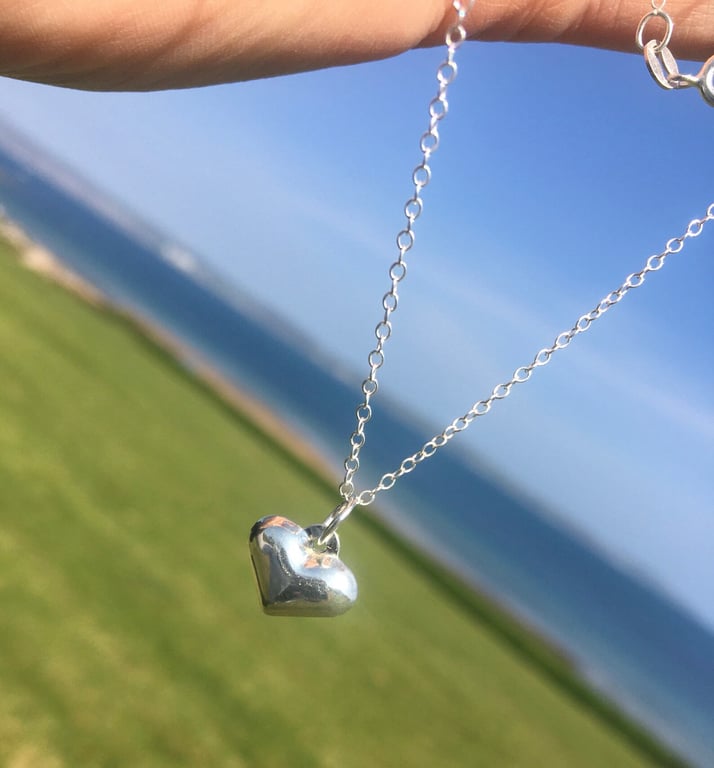 Sterling Silver Puffed Heart Pendant