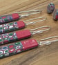 Red and green patterned drop earrings - Image 6