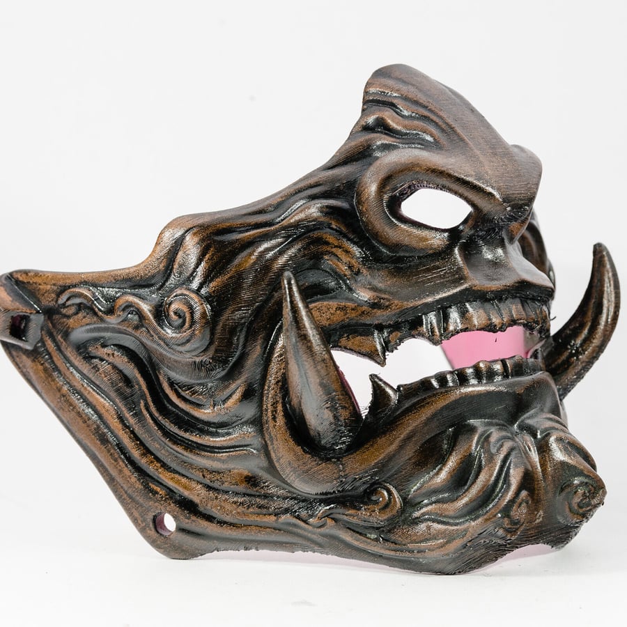 Wearable Samurai Menpo Oni Ninja Ghost of Tsushima Masks - Copper