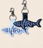 Shark Keyring - Sea Creature Silhouette Word Art Accessory