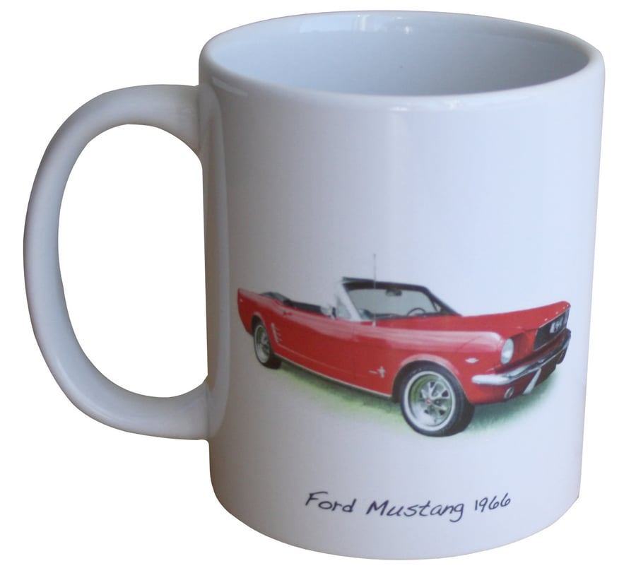 Ford Mustang 1966 Convertible - 11oz Ceramic Mug for Classic American Car fan