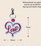 Love Keyring - Embroidered Heart-Shaped Bag Charm - Image 5