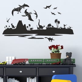 Dinosaur Landscape Nursery Children Bedroom Decor Vinyl Wall Sticker Decal