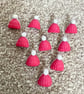 Pink Bobble hat novelty buttons 15mm