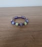 SHADES OF PURPLE, PINK AND LIME MACRAME BEADED BRACELET. - Image 2