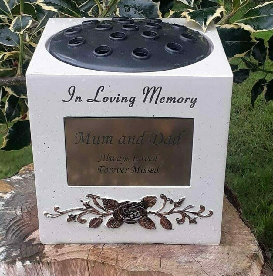 Persoanlaised Grave Vase Grave Rose Bowl Grave Folksy