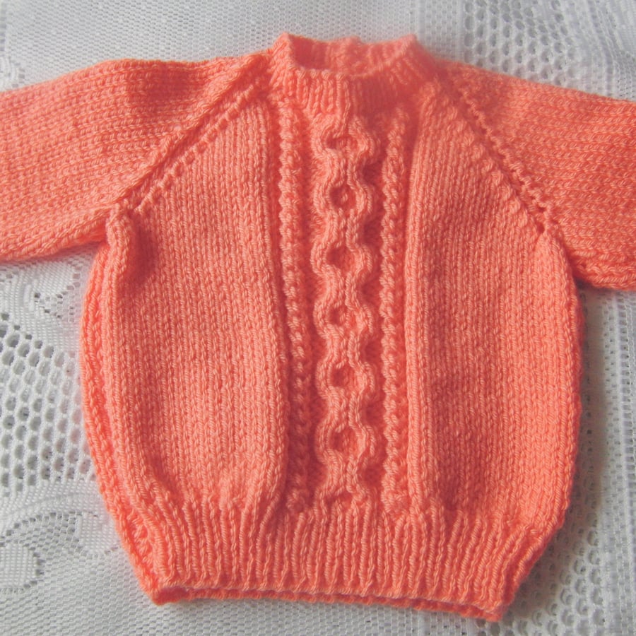 Children's Chunky Cabled Jumper Hand Knitted in Chunky Yarn, Cabled Sweater