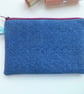 Make up bag in reclaimed embroidered cloth with Liberty trim and denim - Image 3