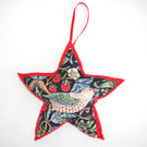 William Morris Christmas Tree Decoration Strawberry Thief Star