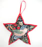 William Morris Christmas Tree Decoration Strawberry Thief Star