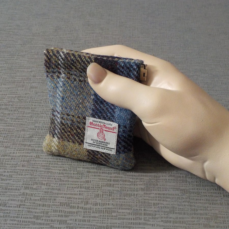 Harris tweed purse Mackenzie tartan pocket change flex top coin purse