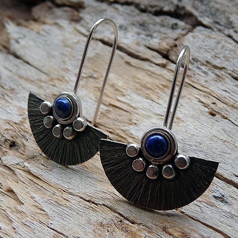 Sterling Silver Earrings with Lapis Lazuli, W1