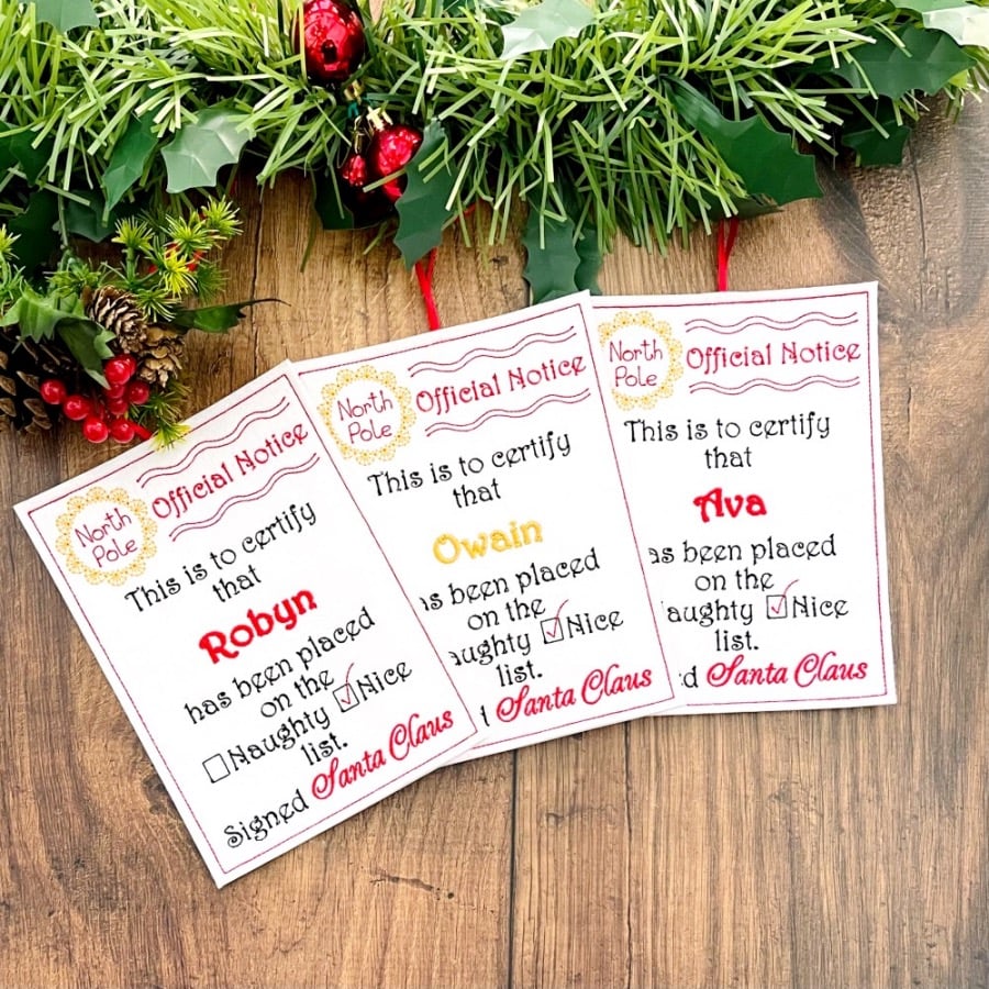 Official Notice Naughty or Nice List Scroll From Santa Personalised