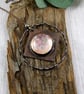 Hanging Decoration, Copper and Irridescent Pink & Blue Dichroic Glass - Image 2
