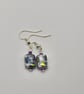 White rectangle czech glass earrings - Image 3