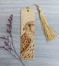 Kestrel Pyrography Wooden Bookmark. Nature Lovers Letterbox Gift