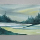 original art landscape mini painting ( ref FA 11 P6 )