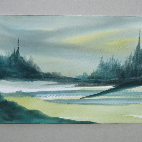 original art landscape mini painting ( ref FA 11 P6 )