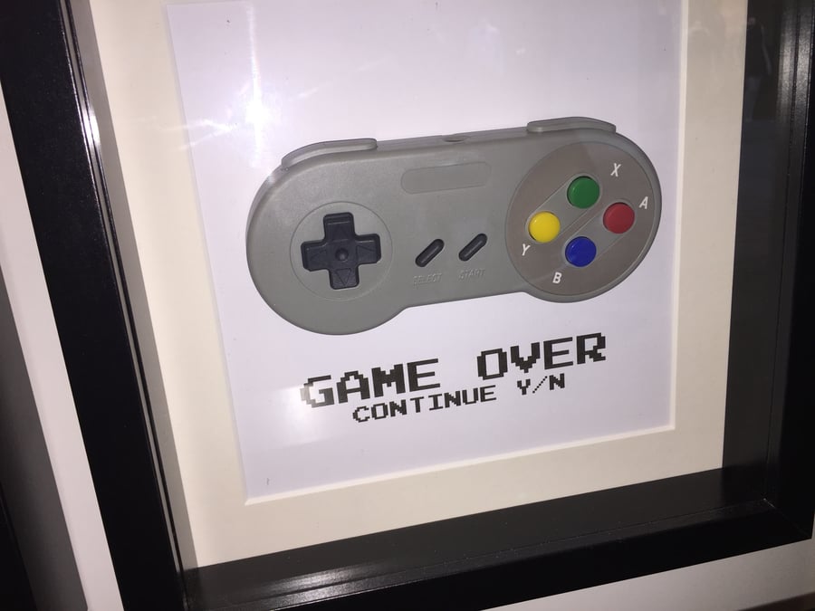 RETRO SNES STYLE GAMES CONTROLLER - FRAMED - UNIQUE ART WORK