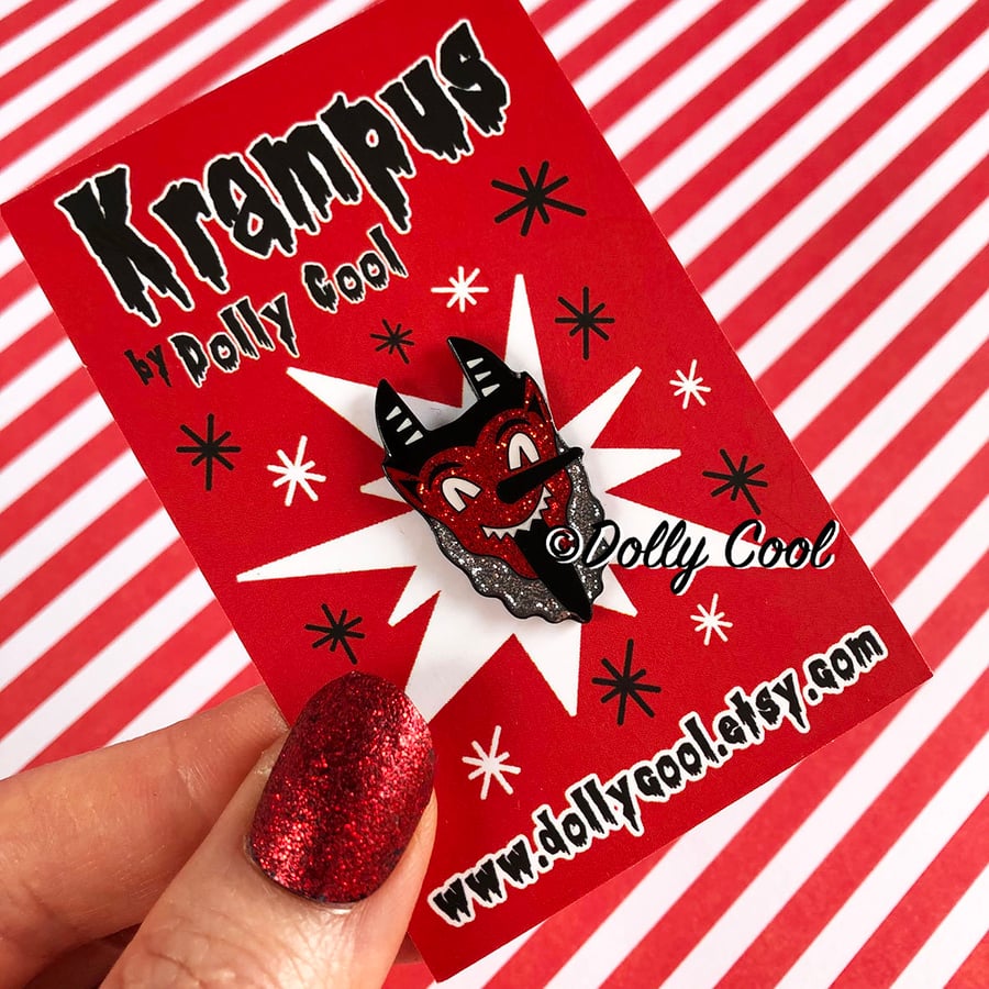 Krampus Enamel Pin by Dolly Cool - Novelty Pin - Christmas Devil - Alternative