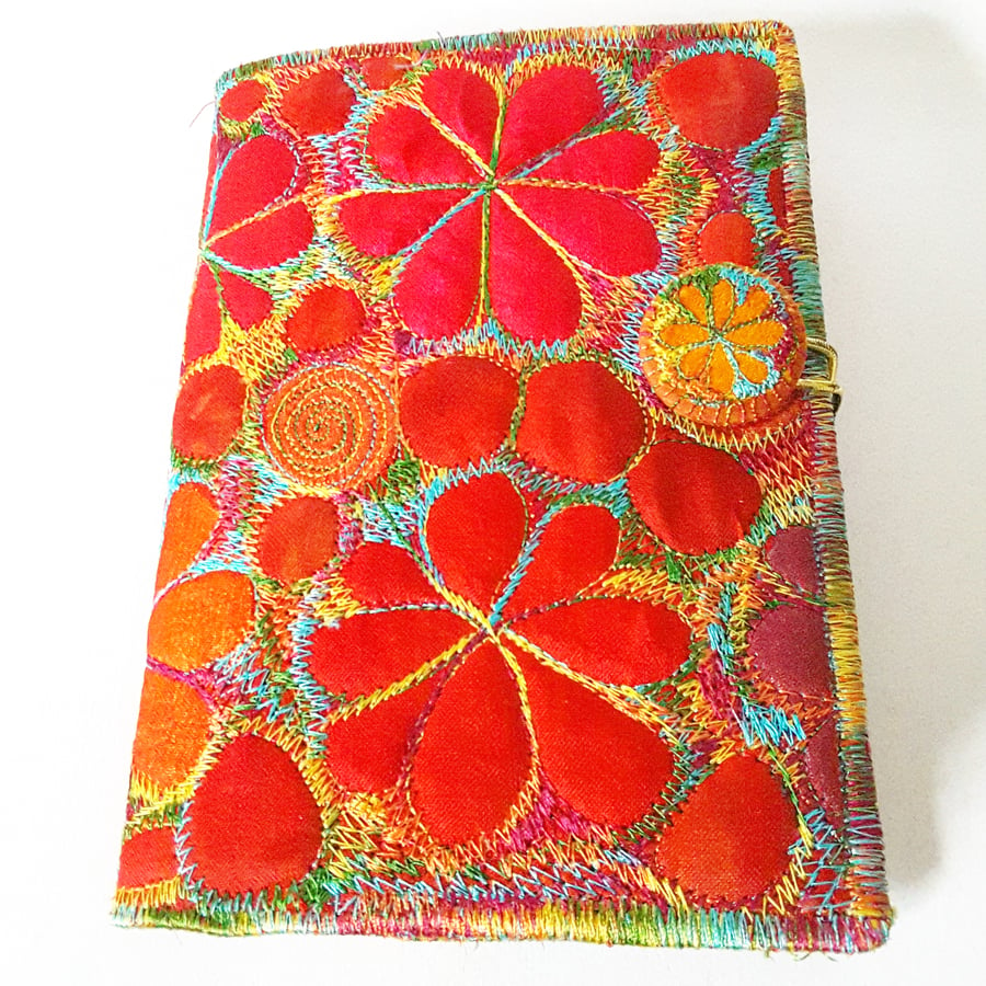 Free Machine Embroidery Textile Notebook Cover