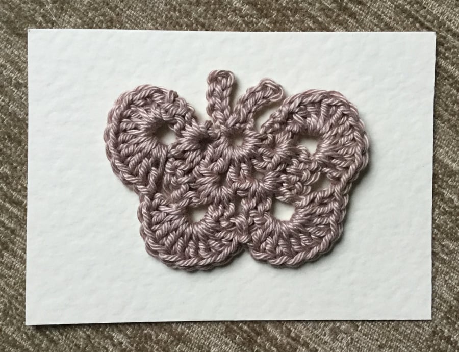 Crochet Butterfly Appliqué Embellishment in Coffee 