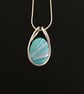 Handcrafted Azure Oval Pendant    - Image 2