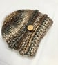 Womens slouch hat, Chunky hat, Ladies hat, Brown mix hat - Image 6
