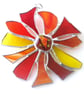 Abstract Red Hot Flower Suncatcher Stained Glass Dichroic 107 - Image 3